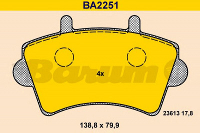 BARUM ba2251 -  Комплект тормозных колодок, дисковый тормоз