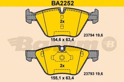 BARUM ba2252 -  Комплект тормозных колодок, дисковый тормоз