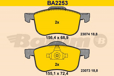 BARUM ba2253 -  Комплект тормозных колодок, дисковый тормоз
