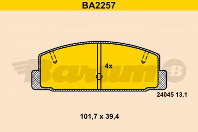 BARUM ba2257 -  Комплект тормозных колодок, дисковый тормоз
