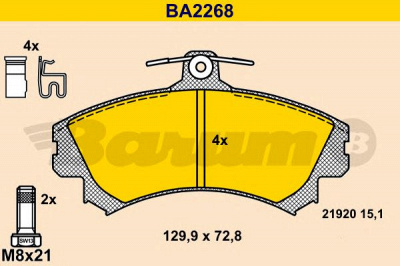 BARUM ba2268 -  Комплект тормозных колодок, дисковый тормоз