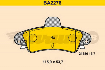 BARUM ba2276 -  Комплект тормозных колодок, дисковый тормоз