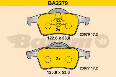 BARUM ba2279 -  Комплект тормозных колодок, дисковый тормоз