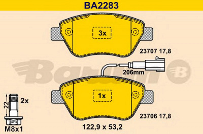 BARUM ba2283 -  Комплект тормозных колодок, дисковый тормоз