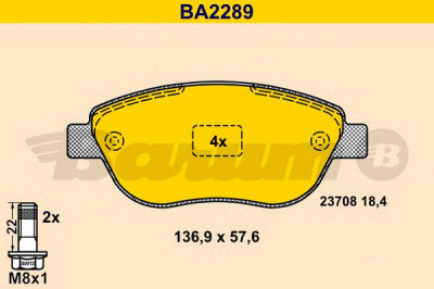 BARUM ba2289 -  Комплект тормозных колодок, дисковый тормоз