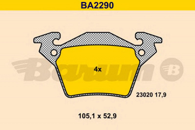 BARUM ba2290 -  Комплект тормозных колодок, дисковый тормоз