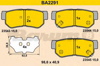 BARUM ba2291 -  Комплект тормозных колодок, дисковый тормоз