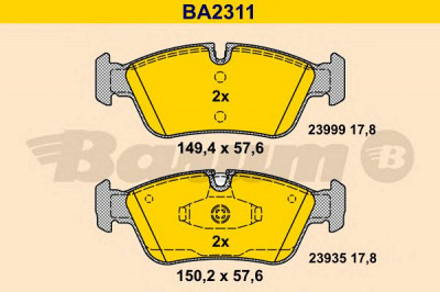 BARUM ba2311 -  Комплект тормозных колодок, дисковый тормоз