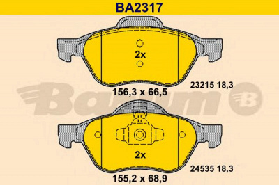 BARUM ba2317 -  Комплект тормозных колодок, дисковый тормоз