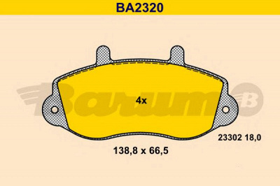 BARUM ba2320 -  Комплект тормозных колодок, дисковый тормоз