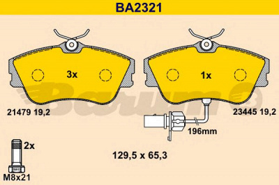 BARUM ba2321 -  Комплект тормозных колодок, дисковый тормоз