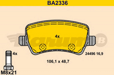 BARUM ba2336 -  Комплект тормозных колодок, дисковый тормоз