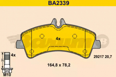 BARUM ba2339 -  Комплект тормозных колодок, дисковый тормоз