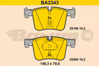 BARUM ba2343 -  Комплект тормозных колодок, дисковый тормоз