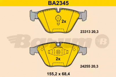BARUM ba2345 -  Комплект тормозных колодок, дисковый тормоз