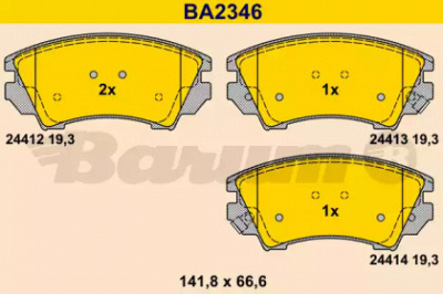 BARUM ba2346 -  Комплект тормозных колодок, дисковый тормоз