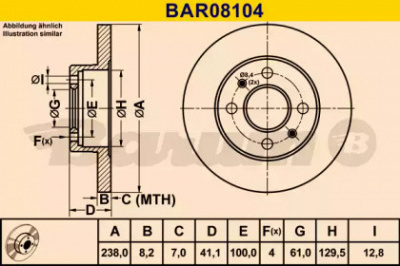 BARUM bar08104 -  Тормозной диск