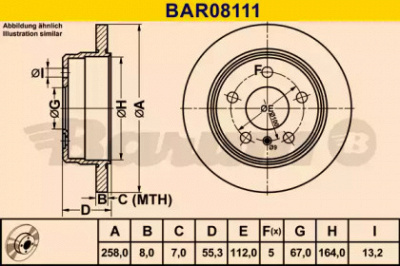 BARUM bar08111 -  Тормозной диск