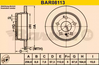 BARUM bar08113 -  Тормозной диск