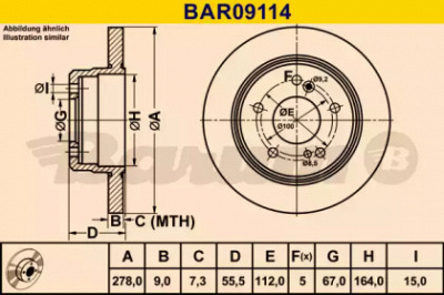 BARUM bar09114 -  Тормозной диск