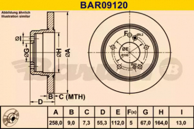 BARUM bar09120 -  Тормозной диск