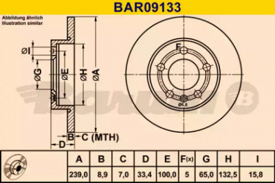 BARUM bar09133 -  Тормозной диск