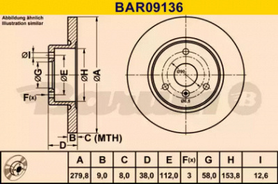 BARUM bar09136 -  Тормозной диск