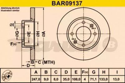 BARUM bar09137 -  Тормозной диск