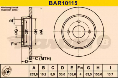 BARUM bar10115 -  Тормозной диск