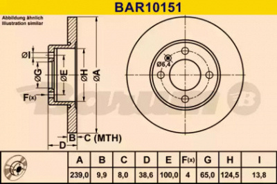 BARUM bar10151 -  Тормозной диск