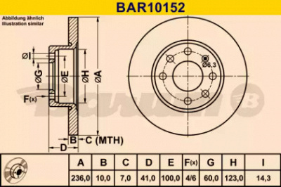 BARUM bar10152 -  Тормозной диск