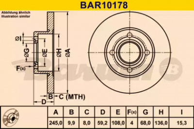 BARUM bar10178 -  Тормозной диск