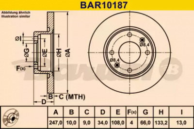 BARUM bar10187 -  Тормозной диск