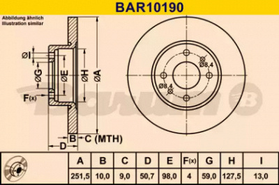 BARUM bar10190 -  Тормозной диск