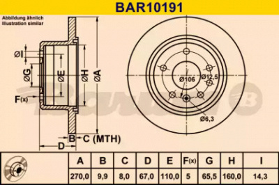 BARUM bar10191 -  Тормозной диск