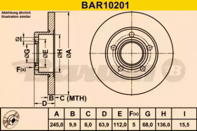 BARUM bar10201 -  Тормозной диск
