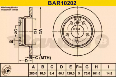 BARUM bar10202 -  Тормозной диск