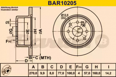 BARUM bar10205 -  Тормозной диск