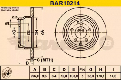 BARUM bar10214 - Тормозной диск