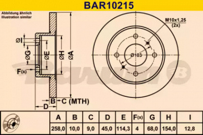 BARUM bar10215 -  Тормозной диск
