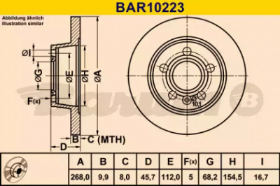 BARUM bar10223 -  Тормозной диск
