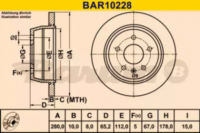 BARUM bar10228 -  Тормозной диск