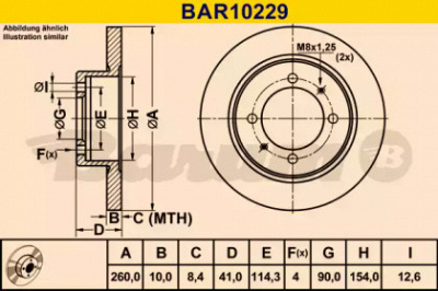 BARUM bar10229 -  Тормозной диск