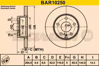 BARUM bar10250 -  Тормозной диск