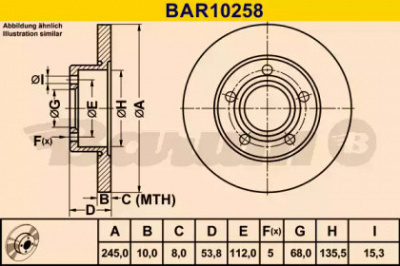 BARUM bar10258 -  Тормозной диск