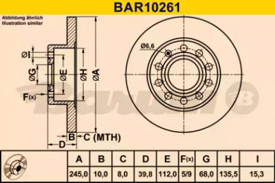 BARUM bar10261 -  Тормозной диск