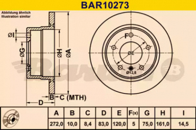 BARUM bar10273 -  Тормозной диск