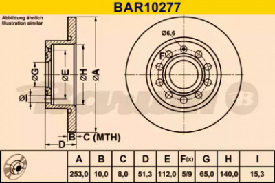 BARUM bar10277 -  Тормозной диск