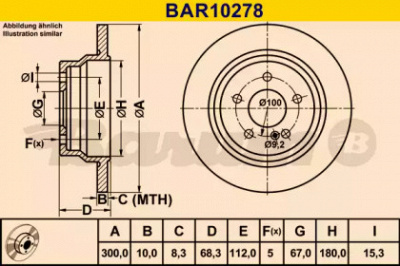 BARUM bar10278 -  Тормозной диск