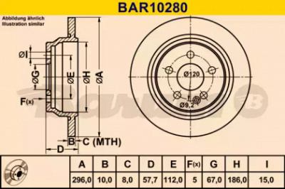 BARUM bar10280 -  Тормозной диск